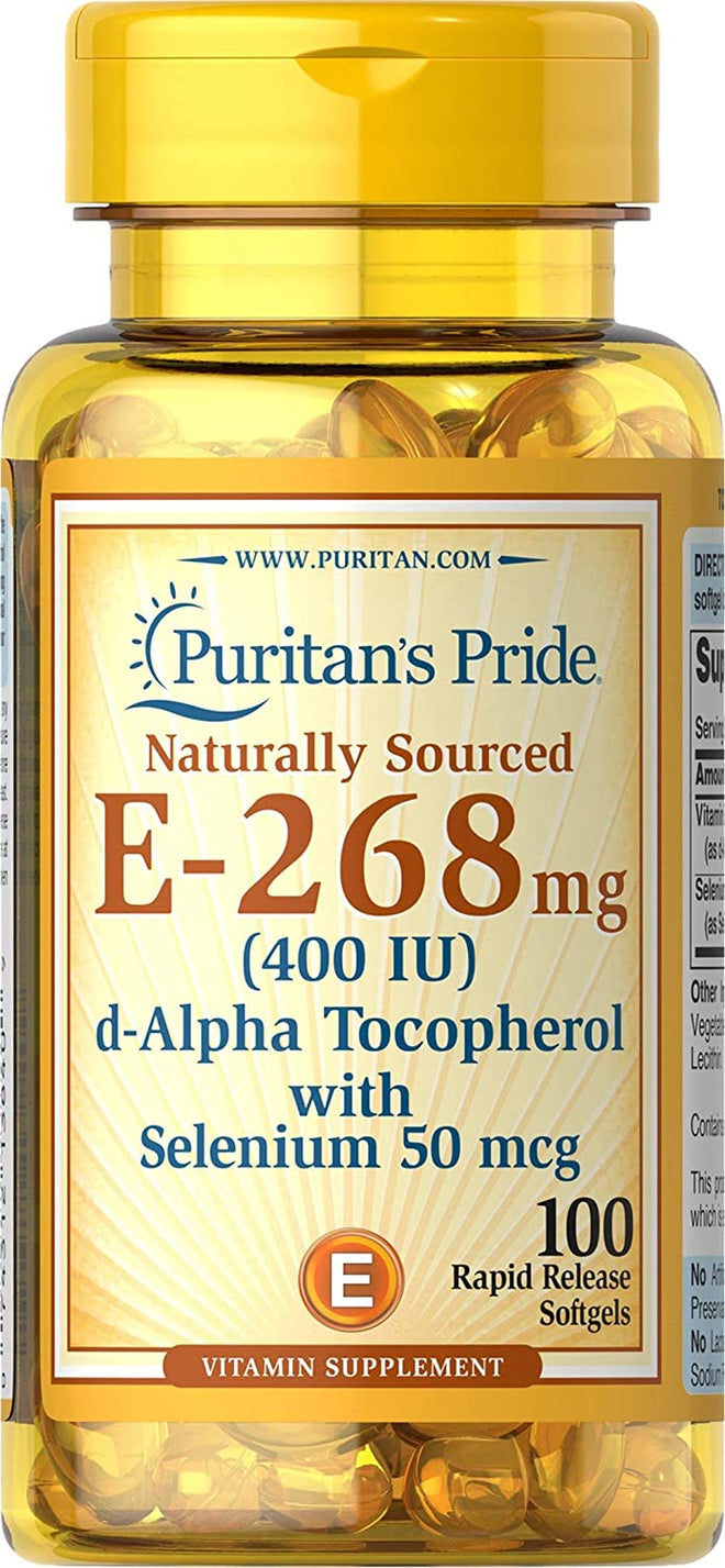 Puritans Pride Vitamin E 400 With Selenium 50mcg 100 Softgels