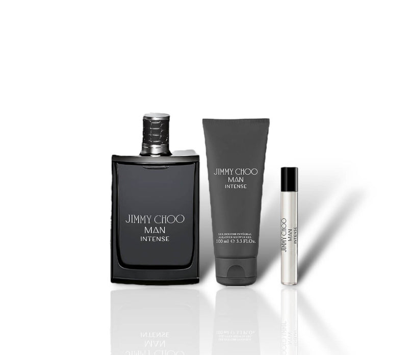 Jimmy Choo Man Intense Eau de Toilette 100ml + Eau de Toilette 7.5ml + All Over Shower Gel 100ml Gift Set