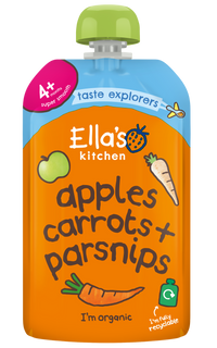 Ellas Kitchen Organic Puree 4+ Months Carrots Apples + Parsnip 120g