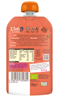 Ellas Kitchen Organic Puree 4+ Months Organic Puree Peaches + Bananas 120g