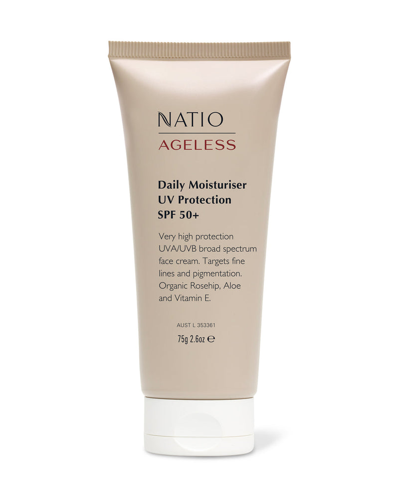 Natio Ageless Daily Moisturiser UVA & UVB Protection SPF50+ 75g