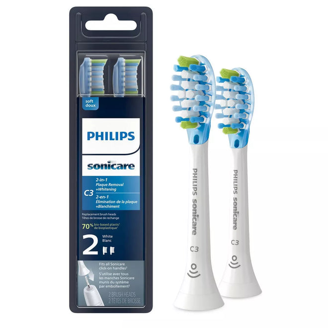 Philips Sonicare Toothbrush Heads Diamond Clean Smart Plaque Defense White HX9042/17 2 Pack
