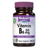 Bluebonnet Vitamin B6 50mg 90 Vegetable Capsules