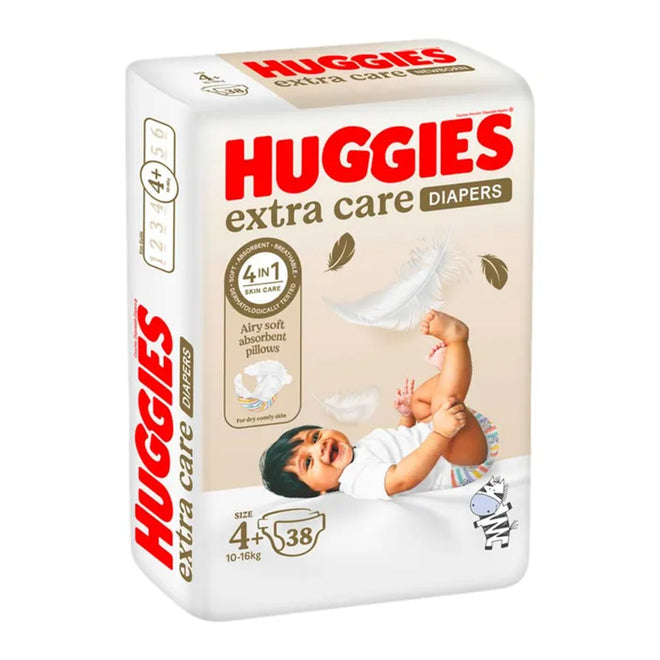 Huggies Extra Care Size 4+ (10-16 kg) Value 38 Pieces