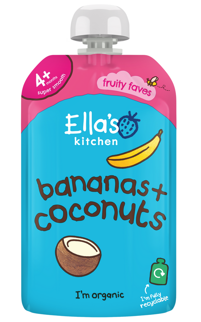 Ellas Kitchen Organic Puree 4+ Months Bananas + Coconut 120g
