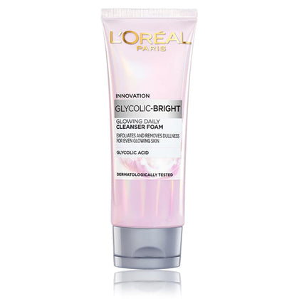 Loreal Paris Glycolic Bright Glycolic Acid Glowing Daily Cleanser Foam 100ml - Chemist Warehouse UAE