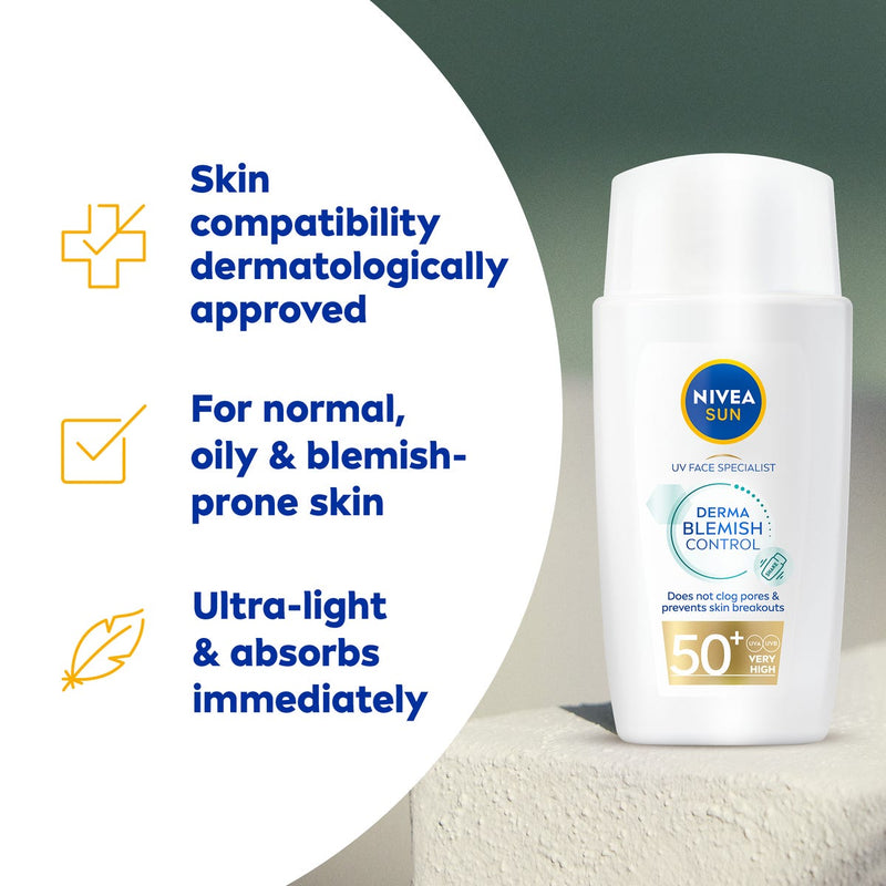 Nivea Sun Derma Blemish Control Dry Touch Fluid SPF50 40ml