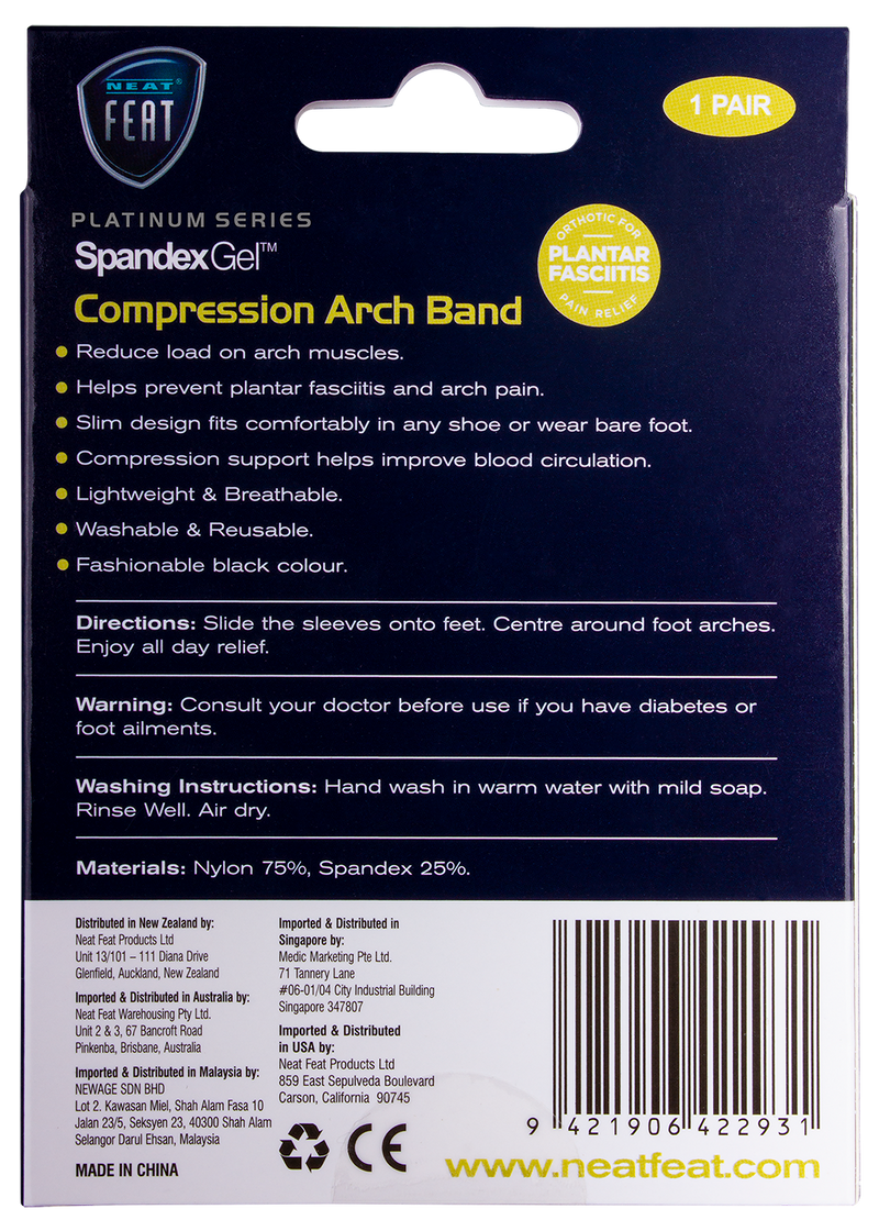 Neat Feat Spandex Gel Compression Arch Band Large