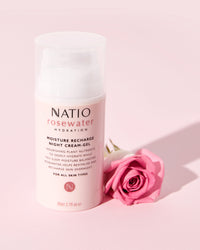 Natio Rose Water Hydration Moisture Recharge Night Cream Gel 80ml