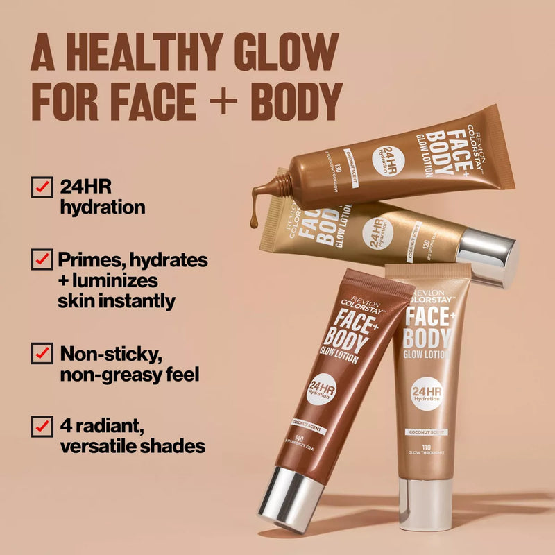 Revlon ColorStay Face + Body Glow Lotion 140 In My Bronzy Era 30ml