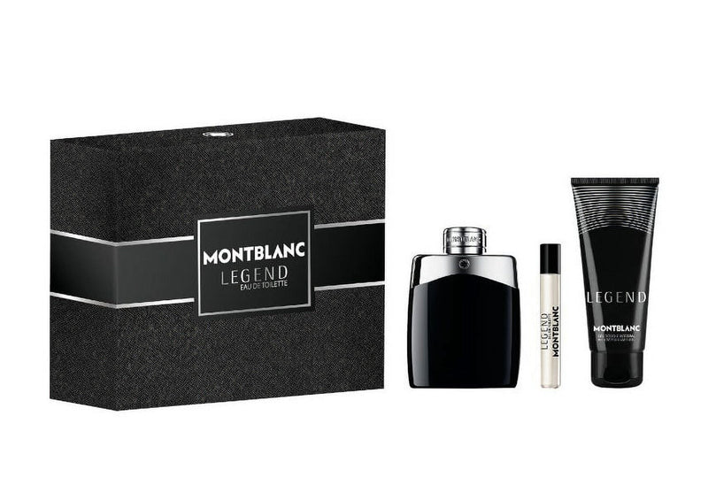 Mont Blanc Legend Eau de Toilette 100ml + Eau de Toilette 7.5ml + All Over Shower Gel 100ml Gift Set