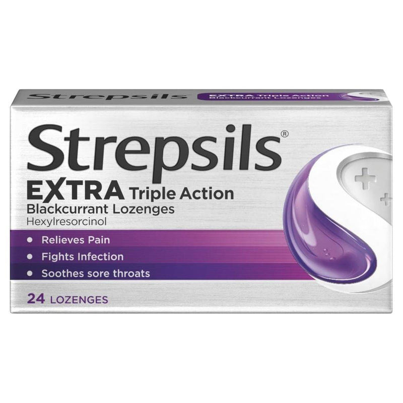 Strepsils Lozenges Extra Blackcurrant 24 Pack