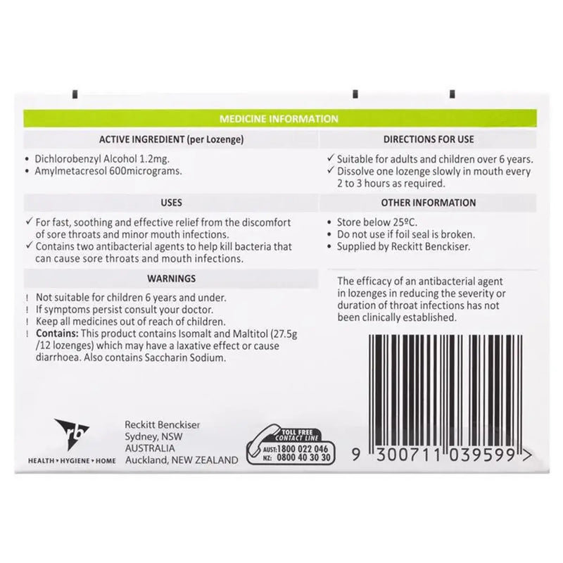 Strepsils Lozenges Sugar Free Lemon 36 Pack