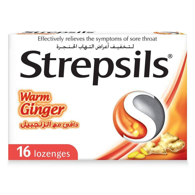 Strepsils Lozenges Warm Ginger 16 Pack