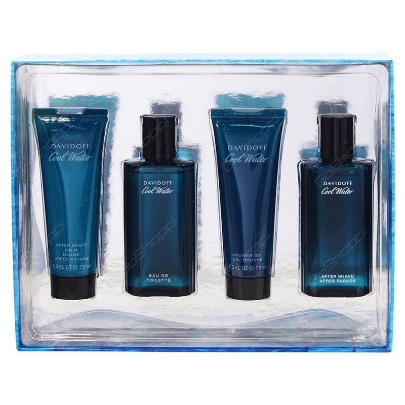 Davidoff Cool Water (M) Set EDT 75ml + Aftershave Balm 75ml + Showergel 75ml + Aftershave 75ml