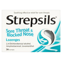 Strepsils Lozenges Sore Throat & Blocked Nose 36 Pack