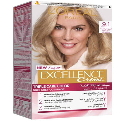 Loreal Paris Excellence 9.1 Very Light Ash Blonde - Chemist Warehouse UAE