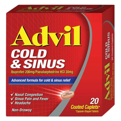 Advil Cold & Sinus 20 Caplets - Chemist Warehouse UAE