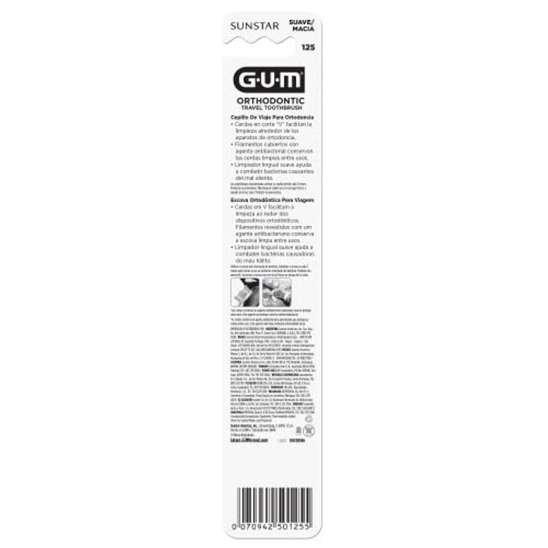 Gum Ortho Travel Toothbrush Soft