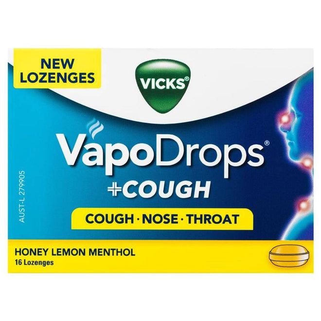 Vicks Vapo Drops Honey Lemon 16 Lozenges