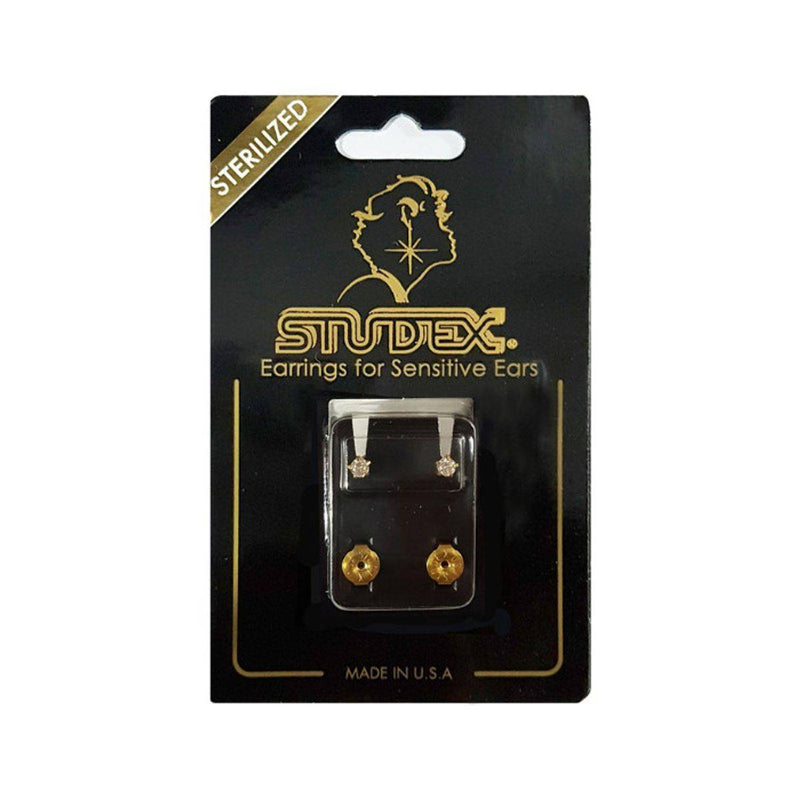 Studex Gold Plated Maxi Tiffany Cubic Zirconia Card Deluxe