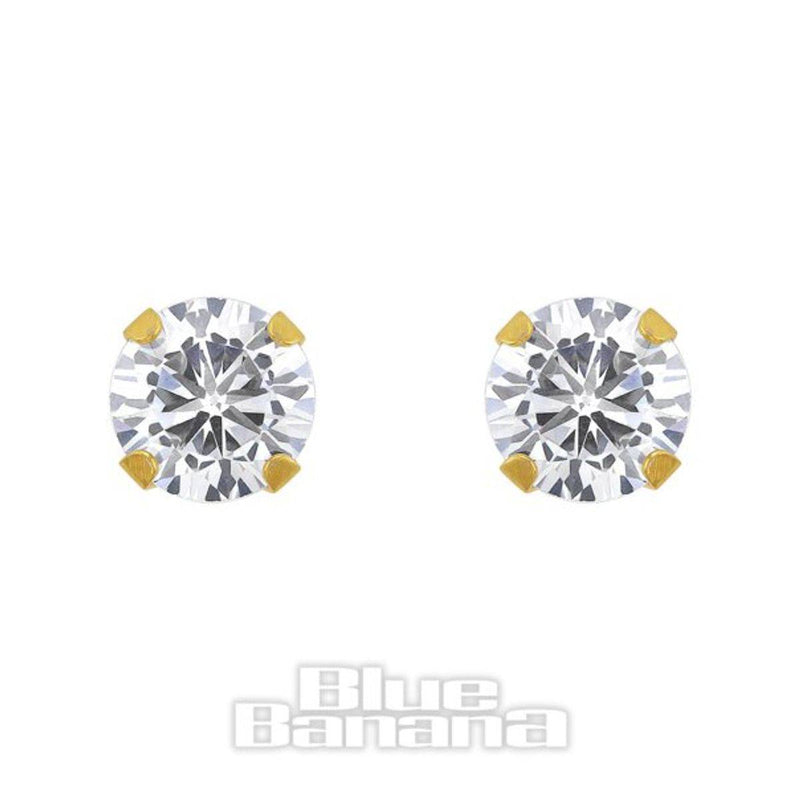 Studex Gold Plated Tiffany 6mm Cubic Zirconia
