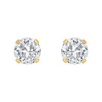 Studex Gold Plated Tiffany 5x5mm Cubic Zirconia Princess Cut