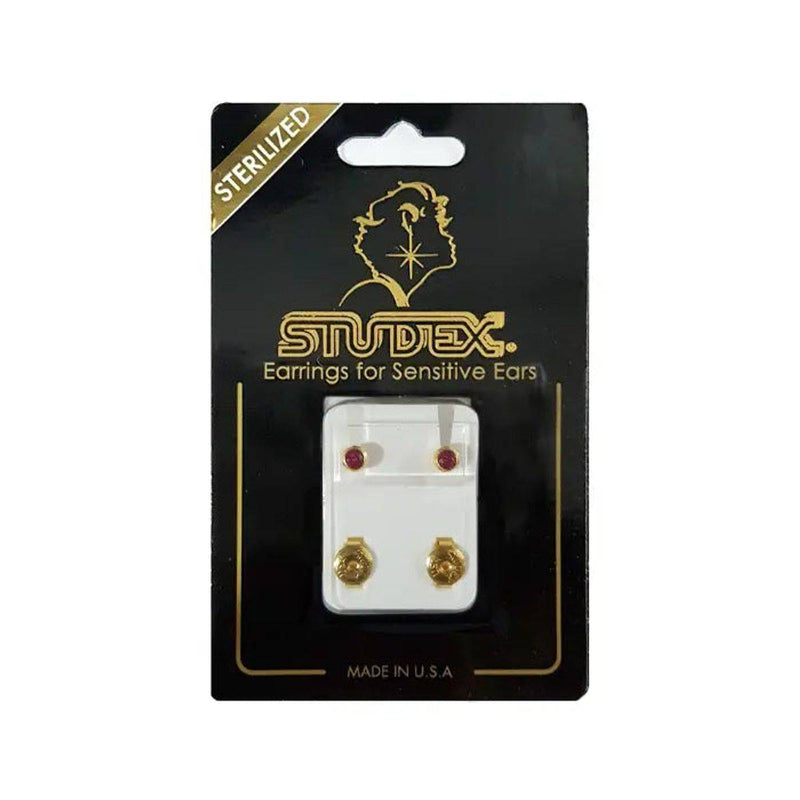Studex Gold Plated Regular Birthstone October Rose Card
