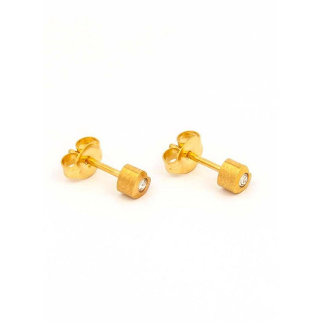 Studex Gold Plated Regular Hearlite April Crystal Card