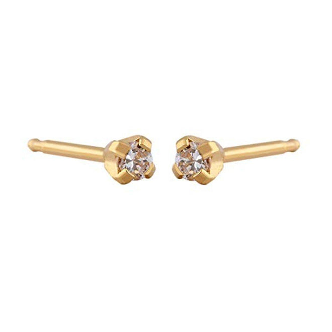 Studex Gold Plated Tiffany 2mm Cubic Zirconia Kids
