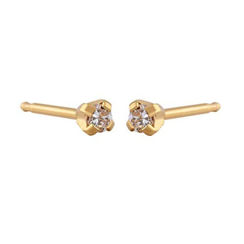 Studex Gold Plated Tiffany 2mm Cubic Zirconia Kids