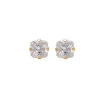 Studex Gold Plated Tiffany 6x6mm Cubic Zirconia Princess Cut