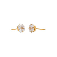 Studex Gold Plated Tiffany 6x6mm Cubic Zirconia Princess Cut