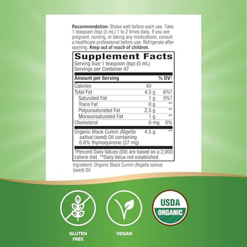 Natures Way Organic Black Seed Oil 236ml