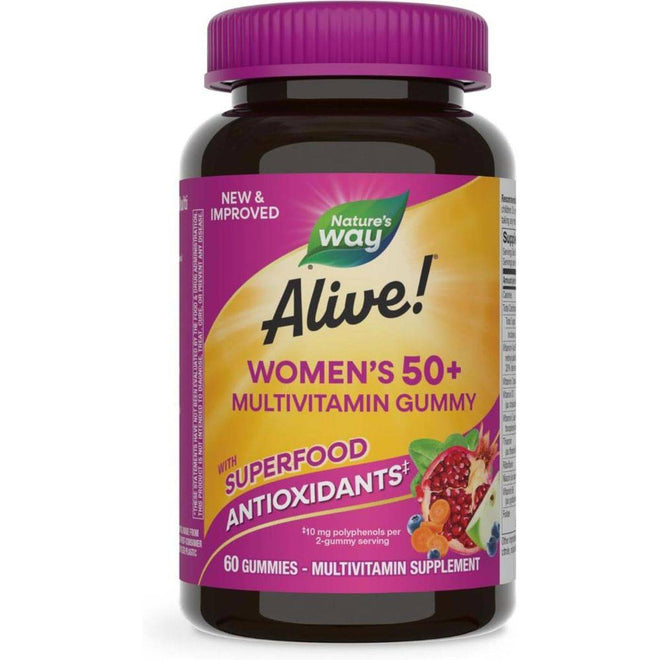 Natures Way Alive! Womens Multivitamin 50+ 60 Gummies