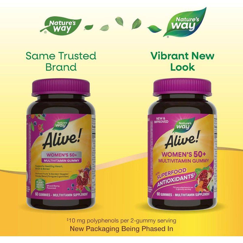 Natures Way Alive! Womens Multivitamin 50+ 60 Gummies