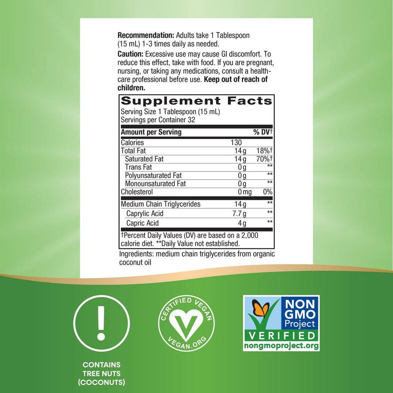 Natures Way 100% Organic MCT Oil 473ml