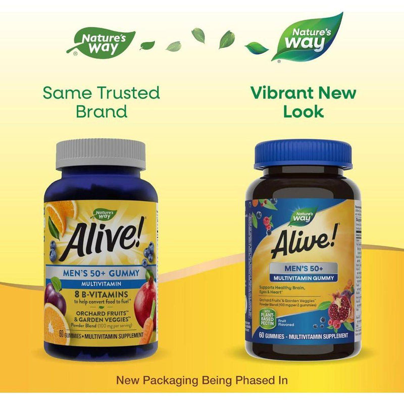 Natures Way Alive! Mens Multivitamin 50+ 60 Gummies