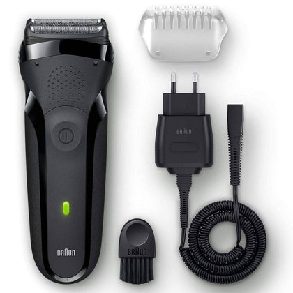 Braun Beard Trimmer Electric Series 3 Clean & Close Black 300S - Chemist Warehouse UAE