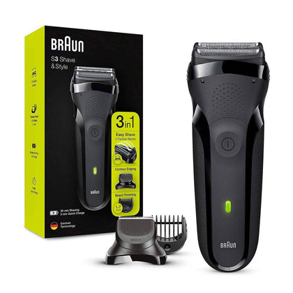 Braun Beard Trimmer Electric Series 3 Shave & Style Black 300BT - Chemist Warehouse UAE