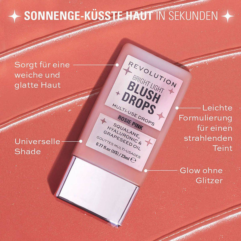 Revolution Makeup Bright Light Blush Drops Pink Rosie 23ml