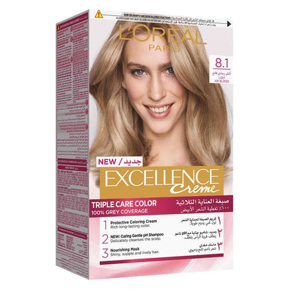 Loreal Paris Excellence 8.1 Ash Light Blonde - Chemist Warehouse UAE