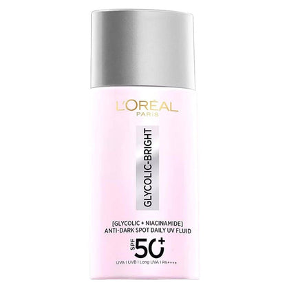 Loreal Paris Glycolic Bright Anti-Dark Spot Daily UV Fluid SPF50+ 50ml - Chemist Warehouse UAE