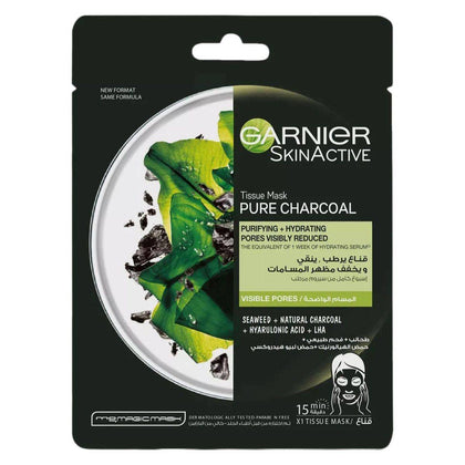 Garnier SkinActive Pure Charcoal Face Tissue Mask 28g - Chemist Warehouse UAE