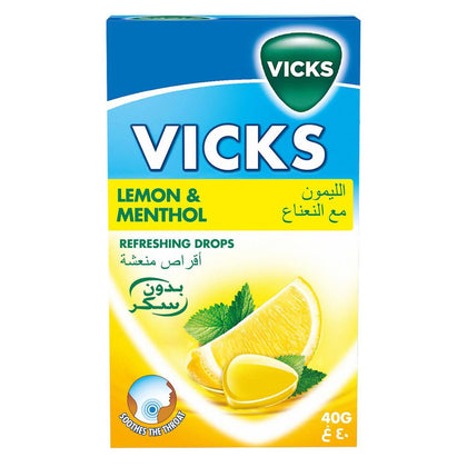 Vicks Throat Drops Lemon 40g - Chemist Warehouse UAE
