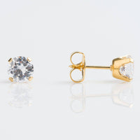 Studex Gold Plated Tiffany 6mm Cubic Zirconia