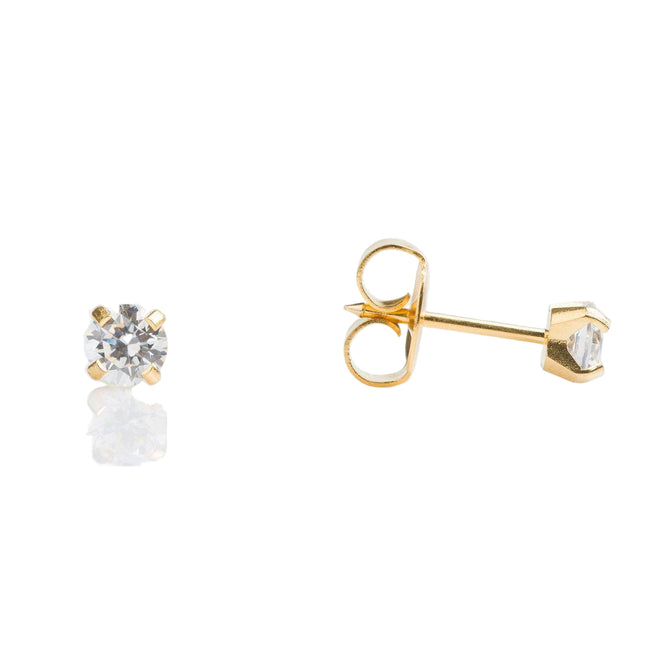 Studex Gold Plated Tiffany 4mm Cubic Zirconia Kits