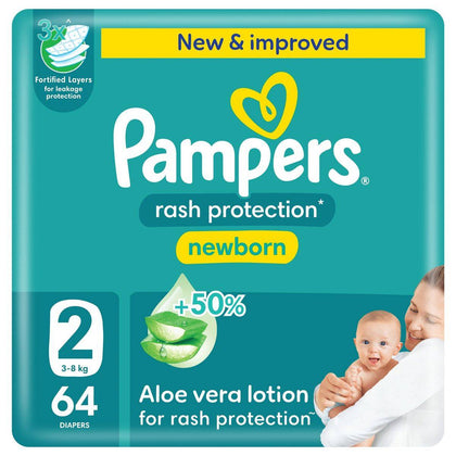 Pampers Diapers Baby Dry Taped Size 2 (3-8kg) 64 Pieces