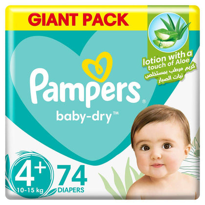 Pampers Diapers Baby Dry Taped Size 4 (10-15kg) 74 Pieces