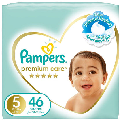 Pampers Diapers Premium Care Taped Size 5 (11-16kg) 46 Pieces
